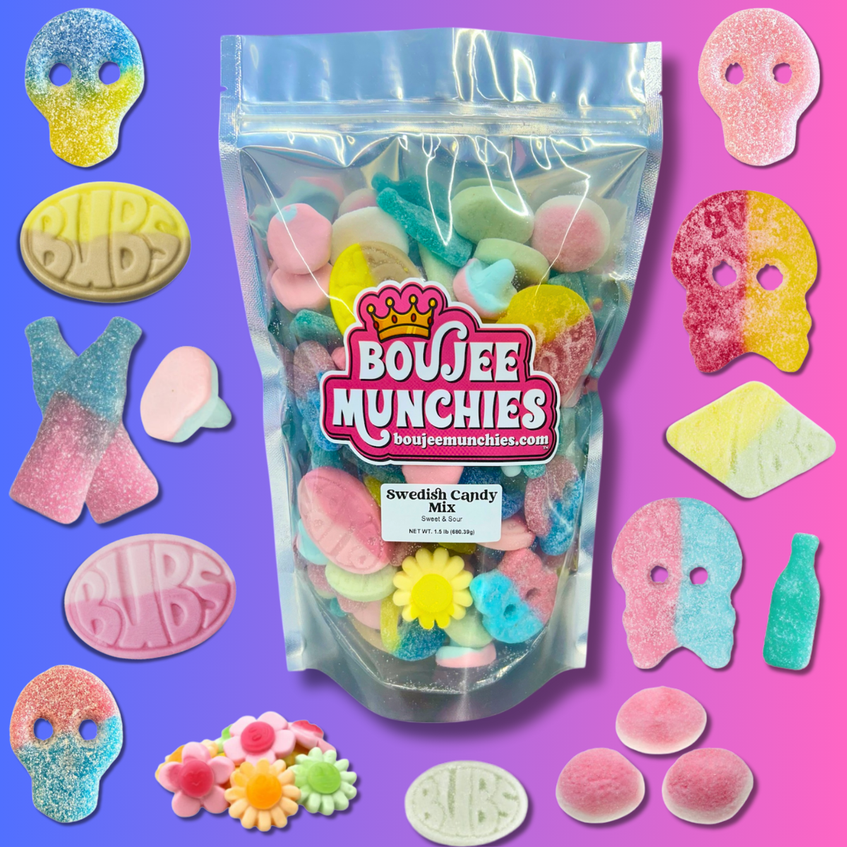 Boujee Munchies Swedish Candy Sweet and Sour Mix