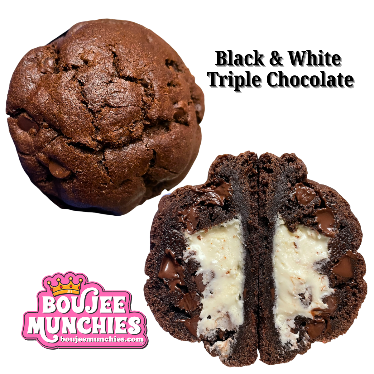 Boujee Munchies Gourmet Double Chocolate Cookie Box | Assorted Chocolate Cookie Bundle