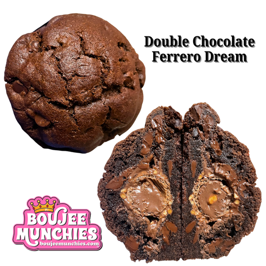 Boujeelicious Double Chocolate Ferrero Dream Jumbo Cookie