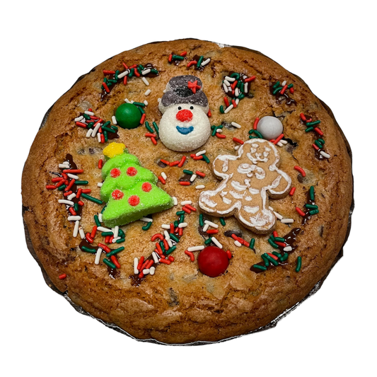 7-Inch Nutella Kinder Bueno Cookie Pie – Holiday Chocolate Chip Deep Dish Cookie Cake, Christmas Sprinkles, Gift Box Dessert, Gourmet Stuffed Cookie