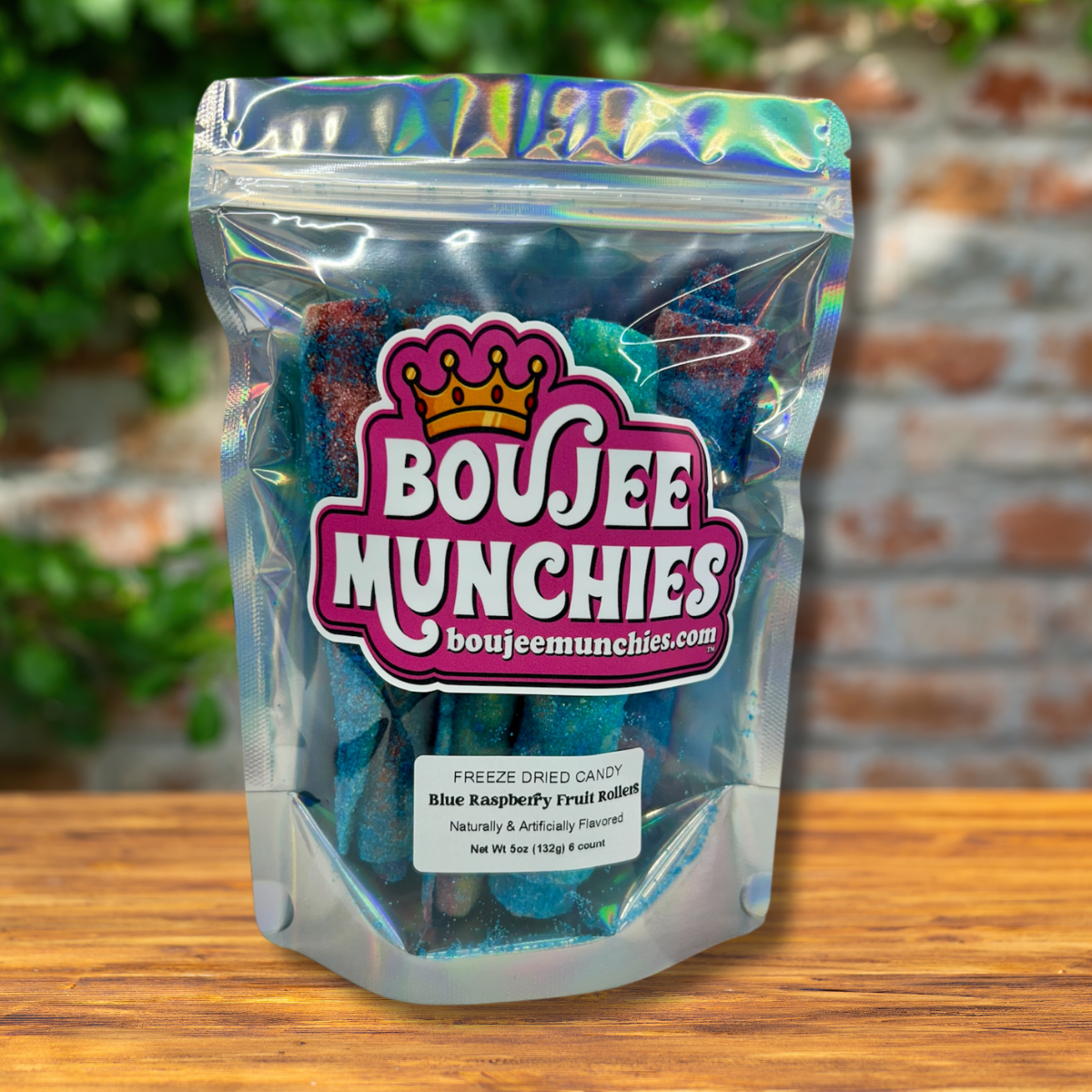 Boujee Munchies Blue Raspberry Fruit Rollers Freeze Dried Candy - US Made Snack bag Sweet satisfying